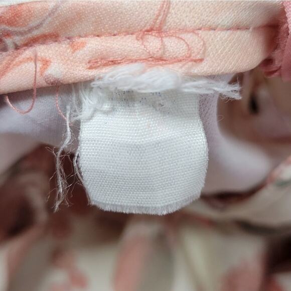 Vintage Floral Sheer Long Sleeve Midi Dress, size Medium - Picture 6 of 9